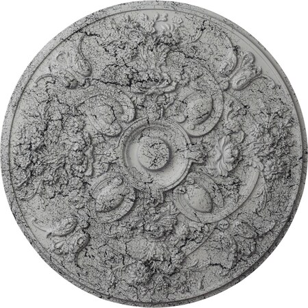 Ekena Millwork Baile Ceiling Medallion (Fits Canopies up to 6"), 31 1/4"OD x 2 1/4"P, Ultra Pure White Crackle CM31BAUWC